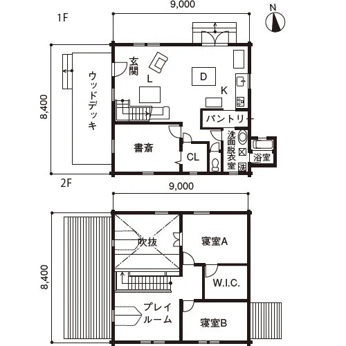 間取図 ダブテイルログハウス Y邸